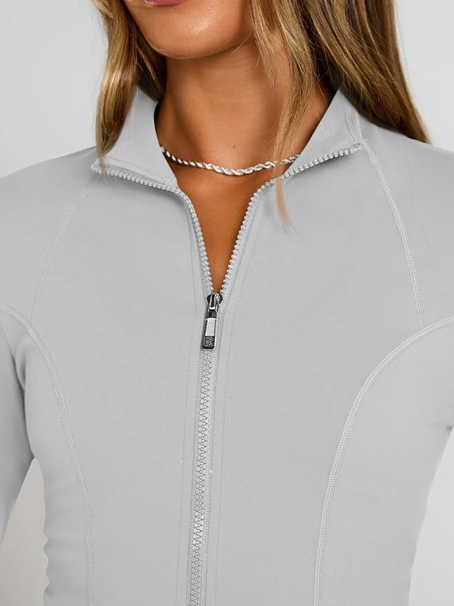 Trendy Queen Womens Lightweight Zip Up Jackets 2026 Athletic Workout Hoodies Spring Shirt Fitted Gym Clothes with Pocket