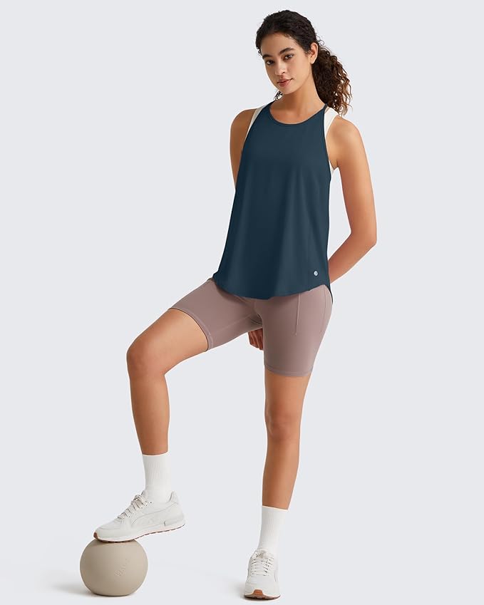 G4Free Workout Athletic Tank Tops for Women Racerback Lightweight Gym Pilates Y-Back Loose Fit Running Tanks Top