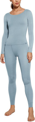 CRZ YOGA Soft Thermal Underwear Sets for Women Lightweight Long Johns Base Layer Pajamas Warm Top Bottom