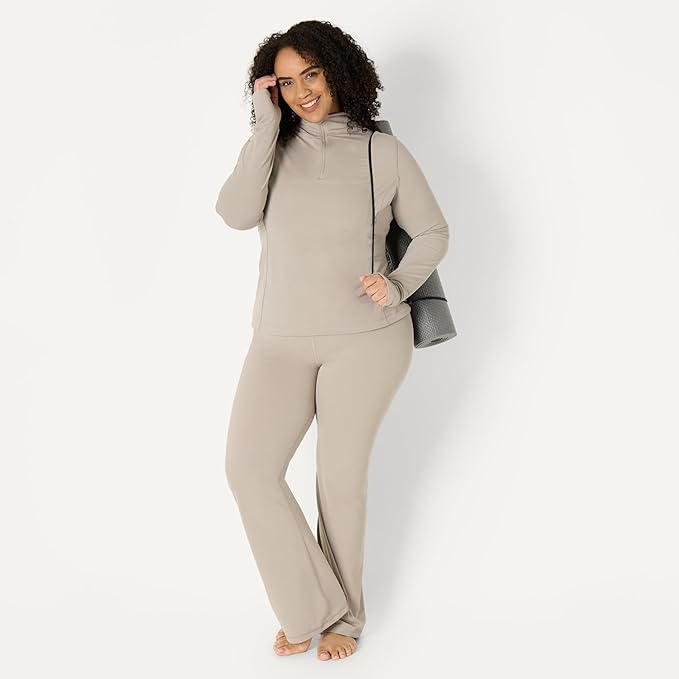 Amazon Essentials Women's Active FormFlex Buttery Soft Slim Fit Quarter Zip Long Sleeve Pullover Jacket