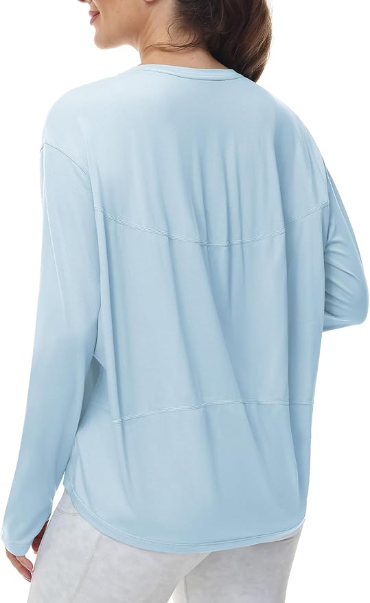 THE GYM PEOPLE Women's Long Sleeve Workout Shirts Back Loose Fit Running Tee Tops with Thumb Hole