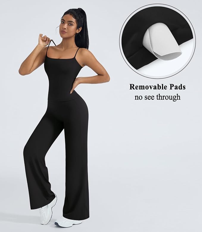 OMKAGI Workout Sets for Women Padded Tank Tops Matching Straight Leg Yoga Outfits