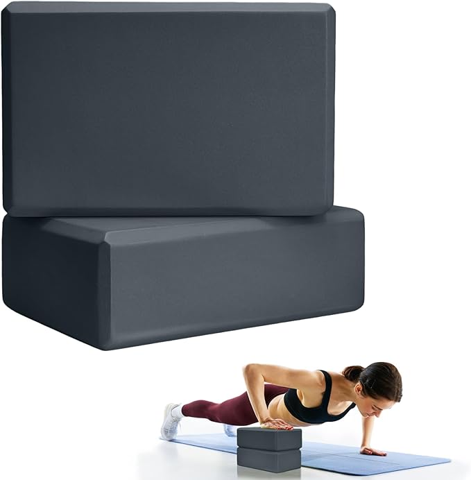 2 Pcs Yoga Blocks, 9"x6"x3" Foam Blocks Yoga Props for Pilates Stretching and Meditation Exercise Blocks Lightweight Yoga Essentials