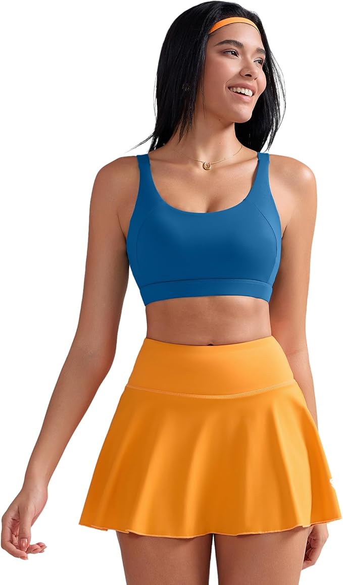 RUNNING GIRL Sports Bra for Women High Support, Molded Cup High Impact Sports Bras with Sewn in Pads