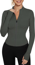 LUYAA Women's Workout Jacket Lightweight Zip Up Yoga Jacket Cropped Athletic Slim Fit Tops