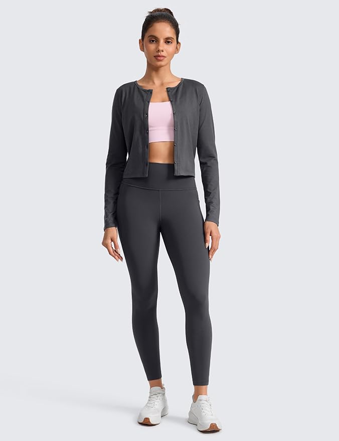 CRZ YOGA Butterlift Workout Leggings Pockets 25" - High Waist Pilates Athletic Gym Womens Yoga Pants Buttery Soft