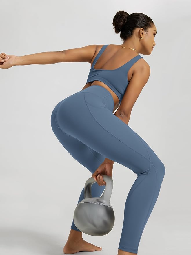 ODODOS Women's High Waisted Yoga Leggings with Pockets, Tummy Control Non See Through Workout Athletic Running Yoga Pants