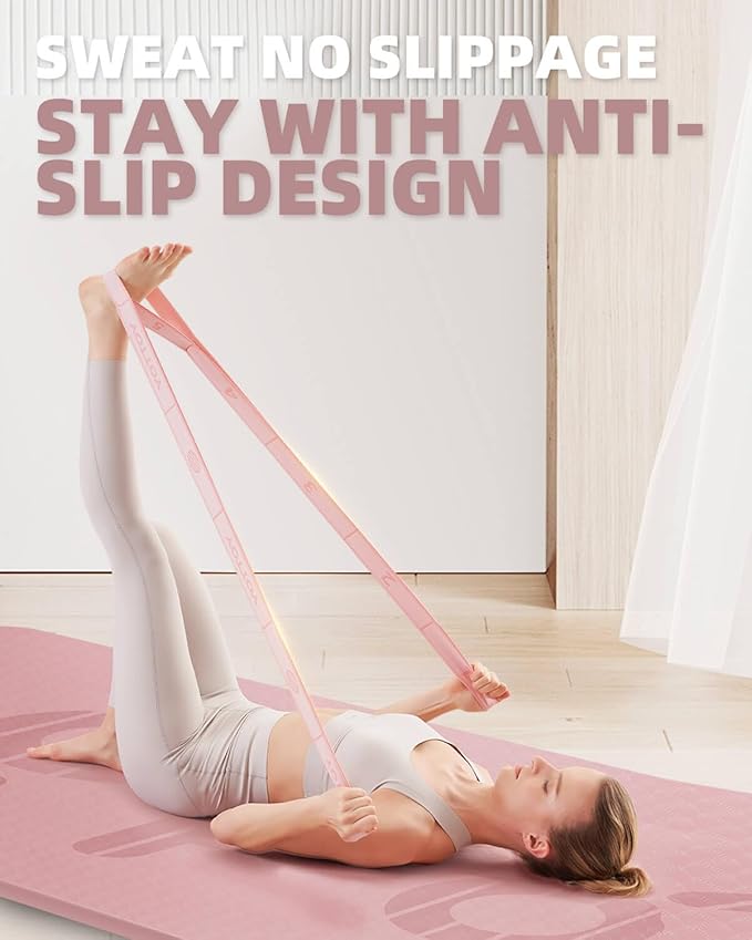 YOTTOY Yoga Strap and Resistance Bands-Exercise Elastic Bands for Working Out Women with 10 Loops-Perfect for Stretching and Physical Therapy