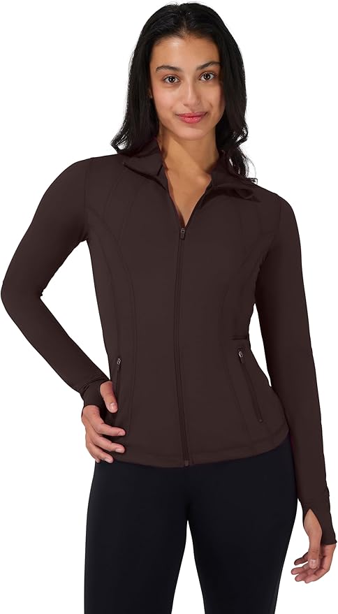 90 Degree By Reflex Full Zip Running Track Jacket Lightweight Athletic Slim Fit Jacket with Thumbholes