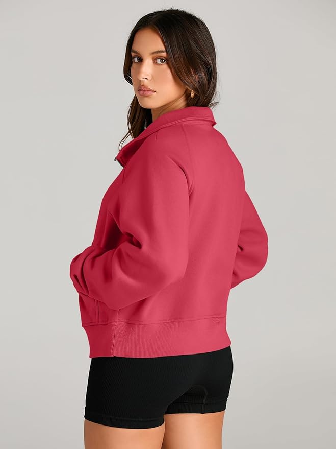 AUTOMET Womens Sweatshirts Half Zip Cropped Pullover Fleece Quarter Zipper Hoodies 2026 Fall Fashion Outfits Clothes