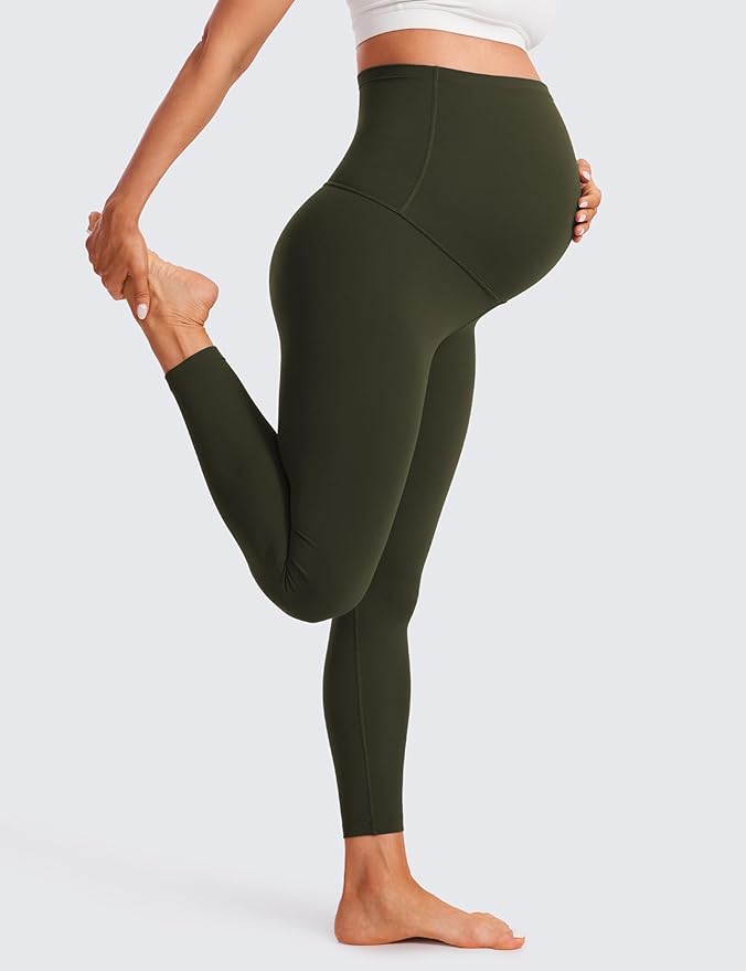 CRZ YOGA Butterluxe Maternity Leggings 25" - Over The Belly Buttery Soft Workout Activewear Yoga Womens Pregnancy Pants