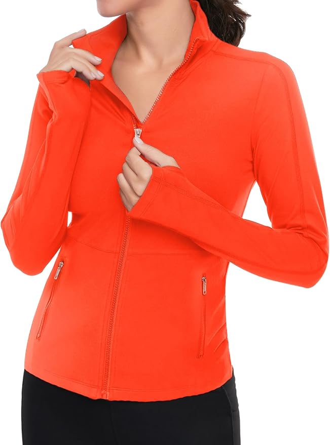 VUTRU Women's Workout Yoga Jacket Full Zip Running Athletic Track Jacket