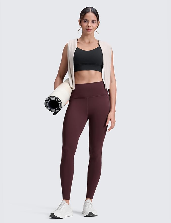 CRZ YOGA Butterluxe Workout Leggings Pockets 28'' - High Waisted Gym Womens Yoga Pants Running Buttery Soft