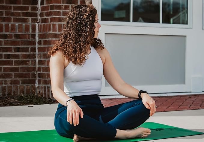 Premium Yoga Mat - 5mm Thick, Extra Wide & Long, Non-Slip Natural Rubber Base & PU Top, Anti-Tear, Ideal for Yoga, Pilates, and Fitness.