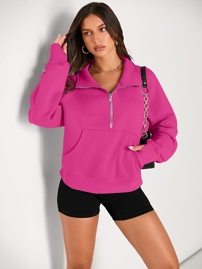AUTOMET Womens Sweatshirts Half Zip Cropped Pullover Fleece Quarter Zipper Hoodies 2026 Fall Fashion Outfits Clothes
