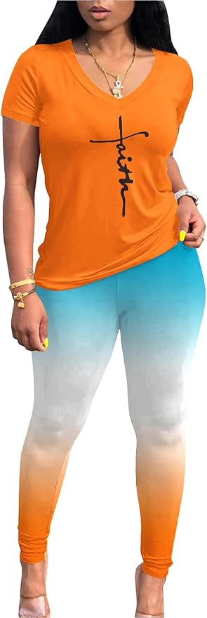Lounge Sets for Women 2 Piece Summer Casual Jogger Workout Outfits Short Tops Long Pant Sweat suit leggings set