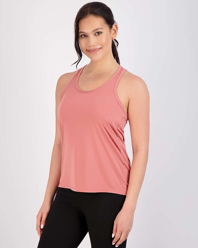 Real Essentials 5 Pack: Women's Racerback Tank Top Dry-Fit Athletic Performance Yoga Activewear (Available in Plus Size)