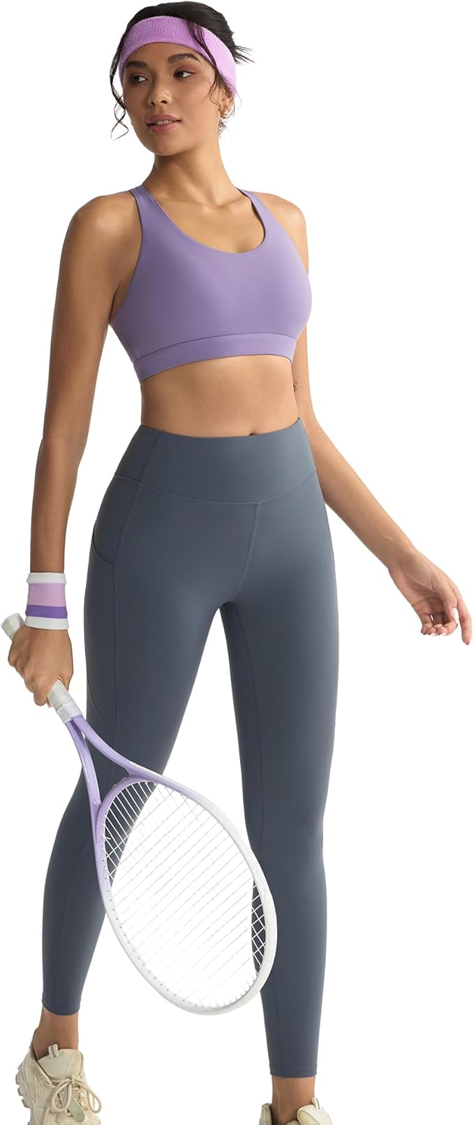 RUNNING GIRL Sports Bras for Women,Padded Strappy Sports Bras Criss-Cross Back Medium Support Sports Bras with Removable Cups