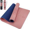 Gruper Yoga Mat Non Slip TPE Extra Wide Yoga Mat with Alignment Mark, 72"L x 32"W x 0.32"/0.24"Th (183cm x 80cm x 8mm/6mm), Anti-Tear Exercise Mat with Carrying Strap and Bag, Workout Mats for Yoga, Pilates
