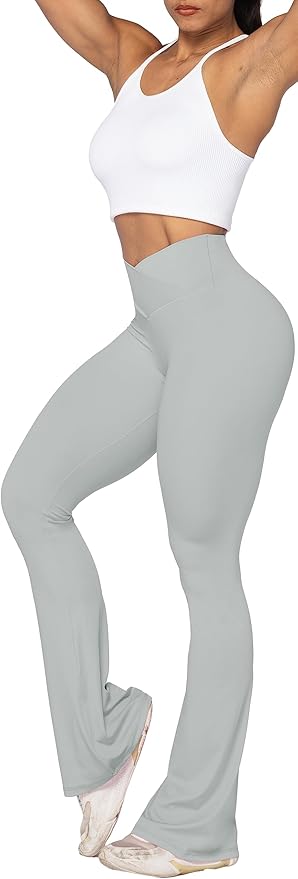 Sunzel Flare Leggings, Crossover Yoga Pants with Tummy Control, High-Waisted and Wide Leg