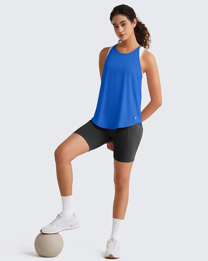 G4Free Workout Athletic Tank Tops for Women Racerback Lightweight Gym Pilates Y-Back Loose Fit Running Tanks Top
