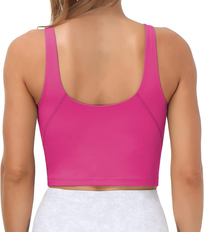 THE GYM PEOPLE Womens' Sports Bra Longline Wirefree Padded with Medium Support