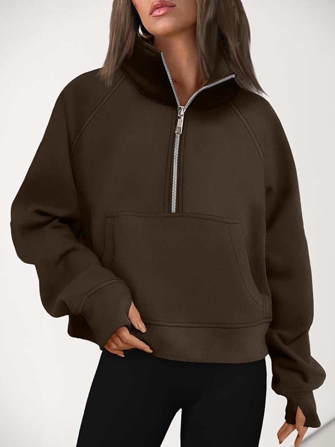 AUTOMET Womens Sweatshirts Half Zip Cropped Pullover Fleece Quarter Zipper Hoodies 2026 Fall Fashion Outfits Clothes