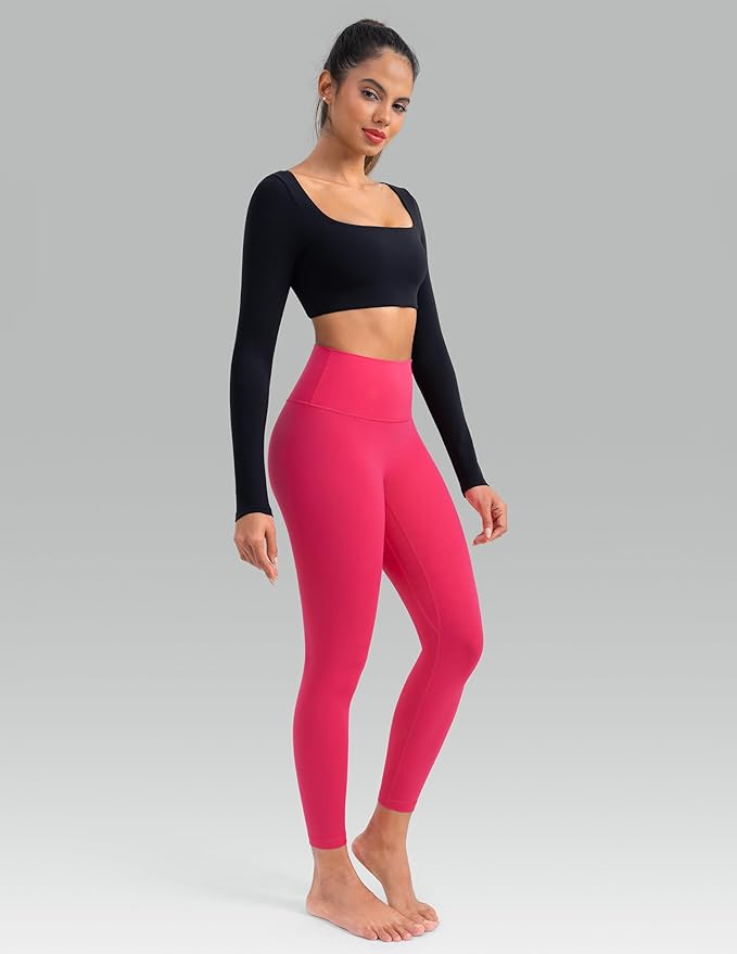 Colorfulkoala Dreamlux No Front Seam Leggings for Women 25"/28" Inseam, High Waisted Buttery Soft Yoga Pants
