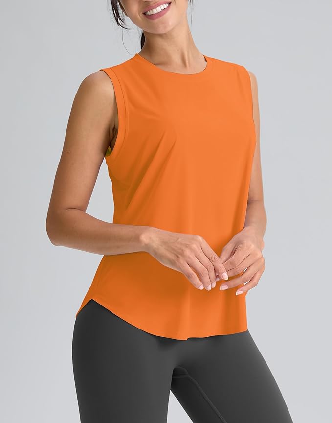 SANTINY Women's Sleeveless Workout Tops Breathable Lightweight Active Tennis Yoga Shirts Athletic Running Tank Tops for Women