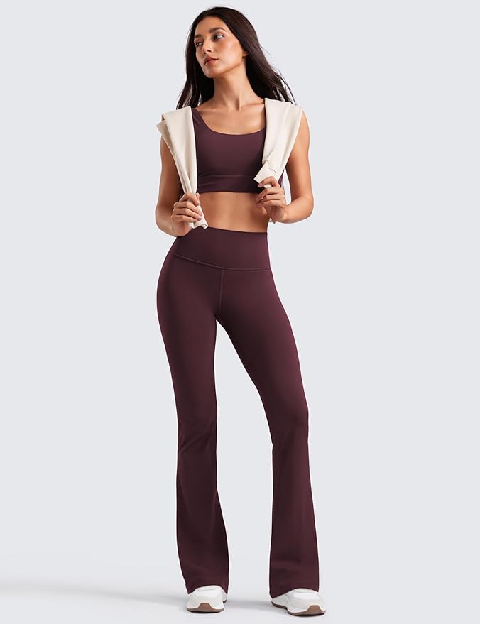 CRZ YOGA Butterluxe Flare Leggings 29"/30.5"/32"/33.5" - High Waist Bootcut Wide Leg Lounge Womens Yoga Pants with Pocket