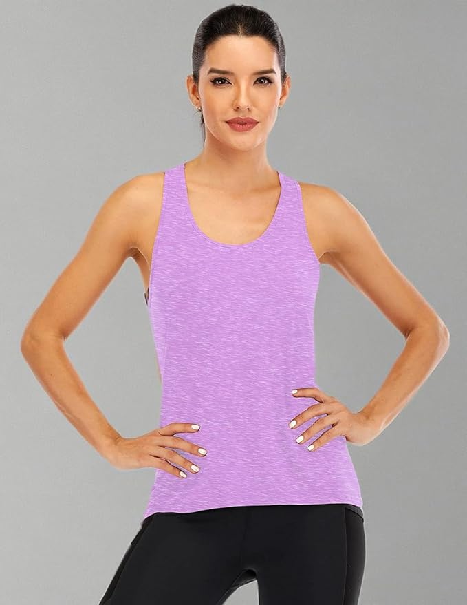 ICTIVE Womens Cross Backless Workout Tops for Women Racerback Tank Tops Open Back Running Muscle Tank Yoga Shirts