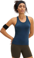 MCEDAR Women Seamless High Neck Workout Tank Tops Racerback Breathable Athletic Tops Slim Fit Running Tops