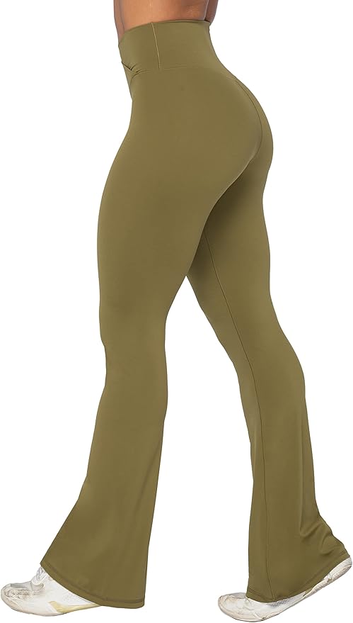 Sunzel Flare Leggings, Crossover Yoga Pants with Tummy Control, High-Waisted and Wide Leg