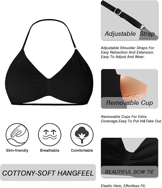 Comper 2 Piece Workout Sets for Women Halter Strappy Sports Bra with Seamless Ribbed Gym Yoga shorts Outfits