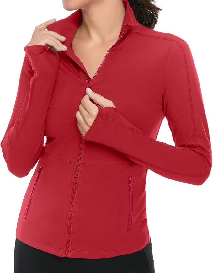 VUTRU Women's Workout Yoga Jacket Full Zip Running Athletic Track Jacket