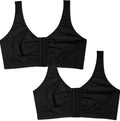 Fruit of the Loom Women's 96014PK Comfort Cotton Blend Front Close Sports Bra 2 Pack