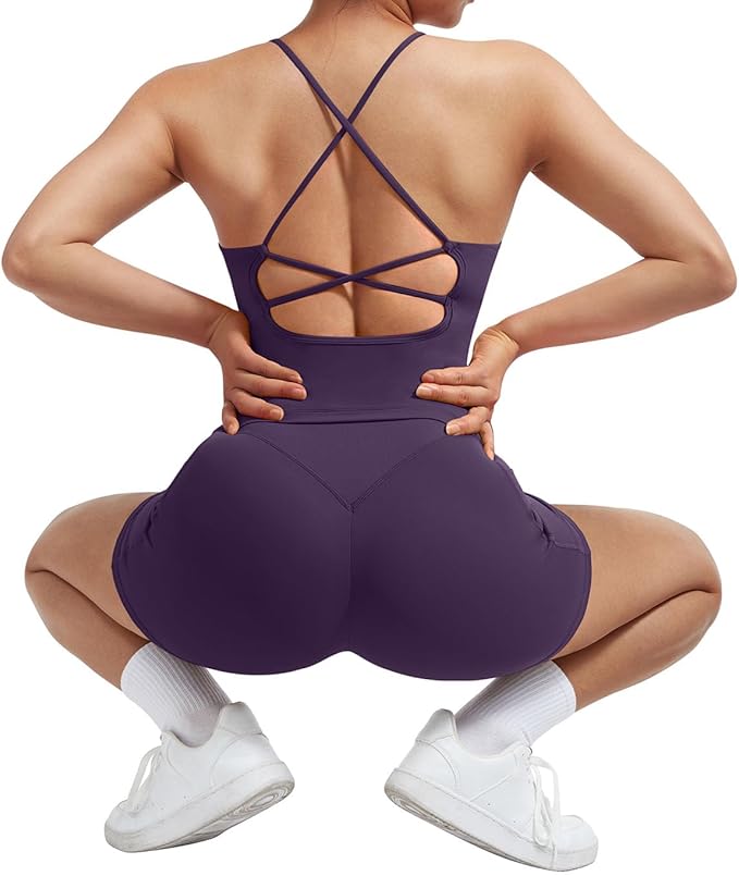 SUUKSESS Women 2 Piece Workout Sets Padded Tank Tops Tummy Control Leggings Gym Outfits