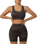 IwIeIaIrI Workout Sets for Women 2 Piece Seamless High Waist Shorts Yoga Outfits Sports Bra Gym Shorts