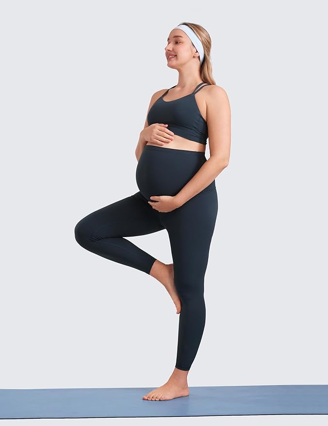 CRZ YOGA Butterluxe Maternity Leggings 25" - Over The Belly Buttery Soft Workout Activewear Yoga Womens Pregnancy Pants