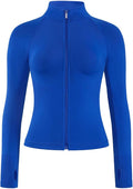 AUROLA Influence Athletic Workout Jacket for Women, Lightweight Slim Fit Full Zip Running Yoga Sports Jacket with Thumb Holes