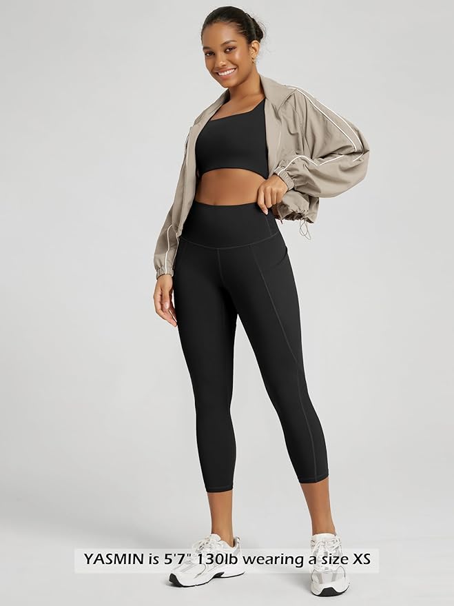 ODODOS Women's High Waisted Yoga Leggings with Pockets, Tummy Control Non See Through Workout Athletic Running Yoga Pants