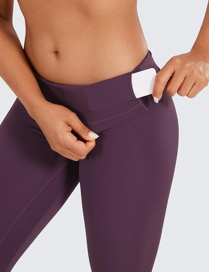 CRZ YOGA Naked Feeling Workout Leggings 25'' - High Waist Yoga Training Tight Womens Pants