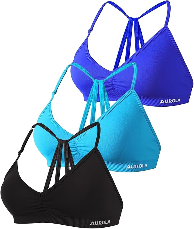 AUROLA Mercury Workout Sports Bras Women Athletic Removable Padded Backless Strapy Minimal Crop Top