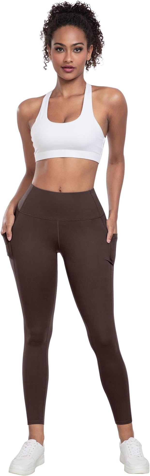 LZYVOO Leggings with Pockets for Women, 6 Packs Soft High Waisted Tummy Control Workout Yoga Pants