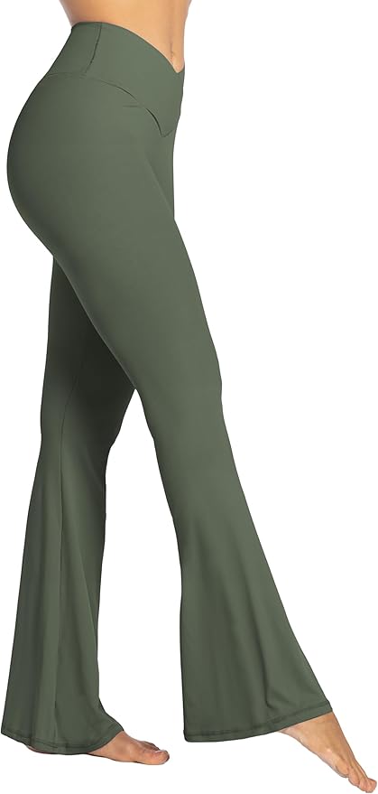Sunzel Flare Leggings, Crossover Yoga Pants with Tummy Control, High-Waisted and Wide Leg