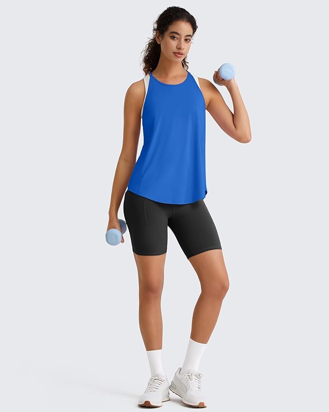 G4Free Workout Athletic Tank Tops for Women Racerback Lightweight Gym Pilates Y-Back Loose Fit Running Tanks Top