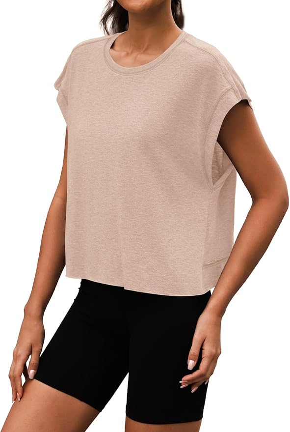 Women Open Back Workout Shirts Short Sleeve Tops Casual Yoga Y2k Athletic Gym Running Crop Tees