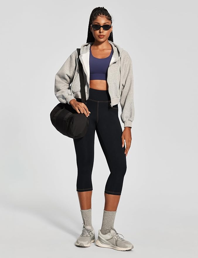 IUGA High Waisted Yoga Pants for Women with Pockets Capri Leggings for Women Workout Leggings for Women Yoga Capris