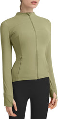 Gacaky Women's Slim Fit Workout Running Track Jackets Full Zip-up Yoga Athletic Jacket with Thumb Holes