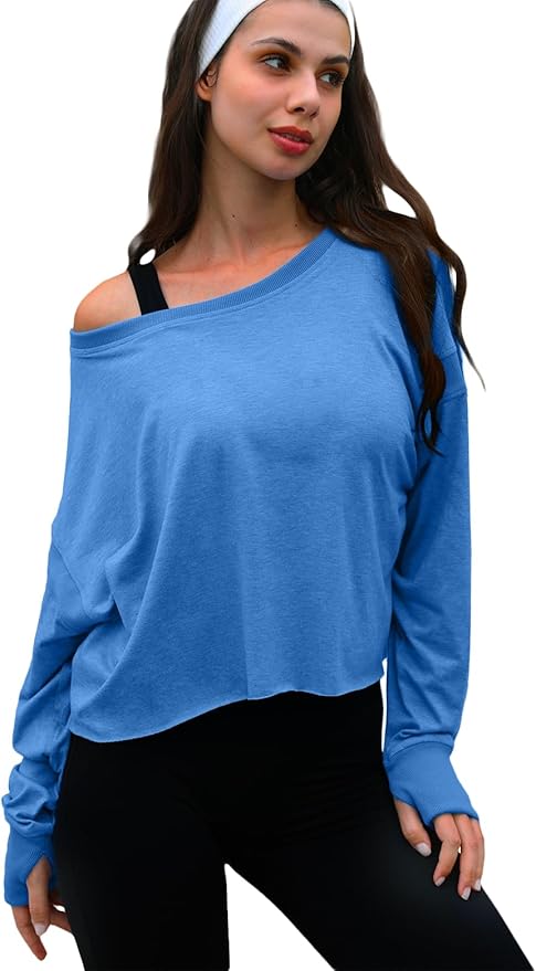 UNIANKIYA Open Back Workout Tops for Women Long Sleeve Cropped Athletic Clothes Gym Running Yoga Low Impact Sports T Shirts